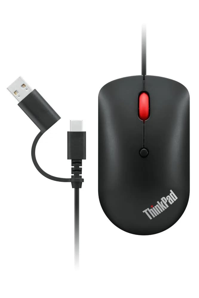 Mouse LENOVO ThinkPad USB-C Wired Compact Mouse, 2400 dpi, Negru