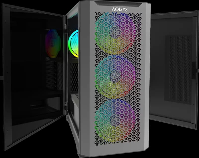 Carcasa AQIRYS AQUILLA, RGB, Mid Tower, Black — miniatură