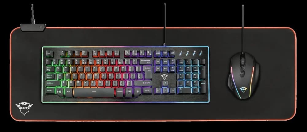 Mouse PAD TRUST, "GXT 764 GlideFlex", gaming , cu led, cauciuc si material textil, 930 x 300 x 3 mm, negru, "TR-23395" — miniatură