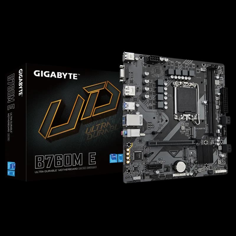Placa de baza Gigabyte B760M E, Socket 1700, DDR5, Micro-ATX