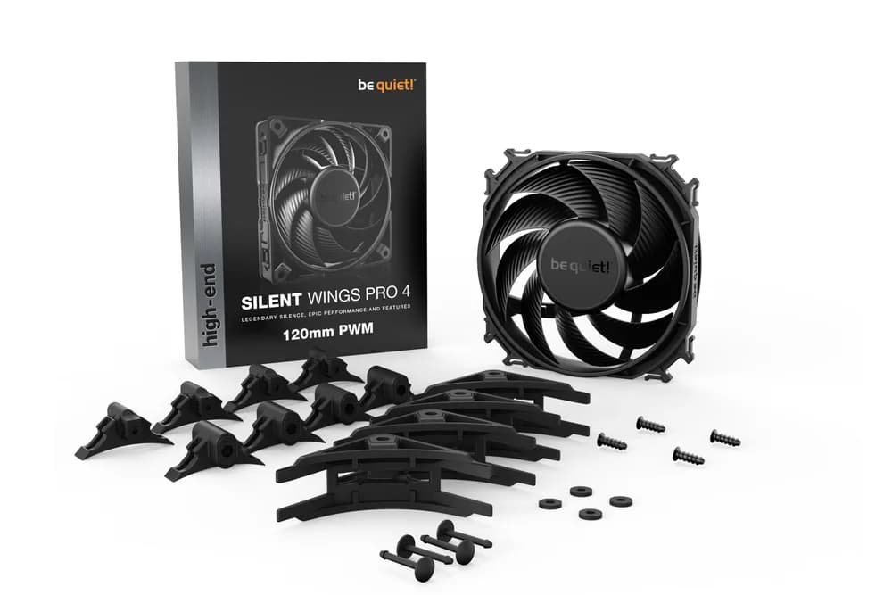 Ventilator be quiet "SILENT WINGS 4" 140mm, 2400 rpm, Fluid Dynamic Bearing, 4-pin PWM, "BL099" — miniatură