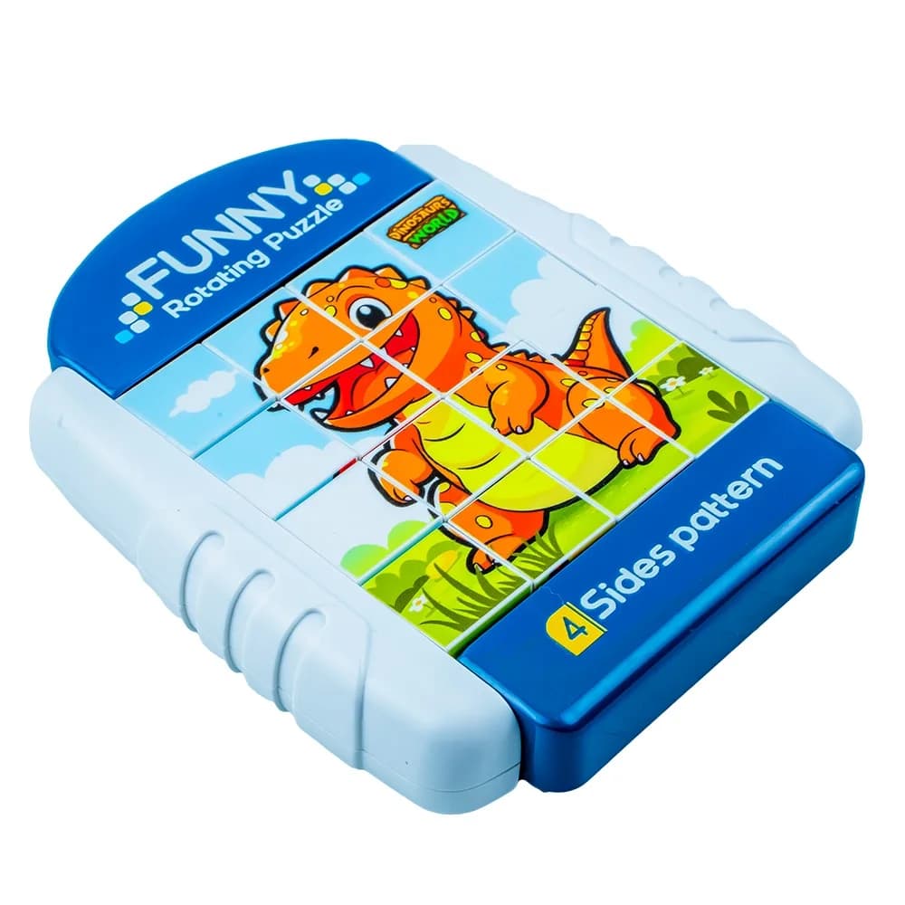 Puzzle educativ, cu 4 fete, Dinozaur — miniatură