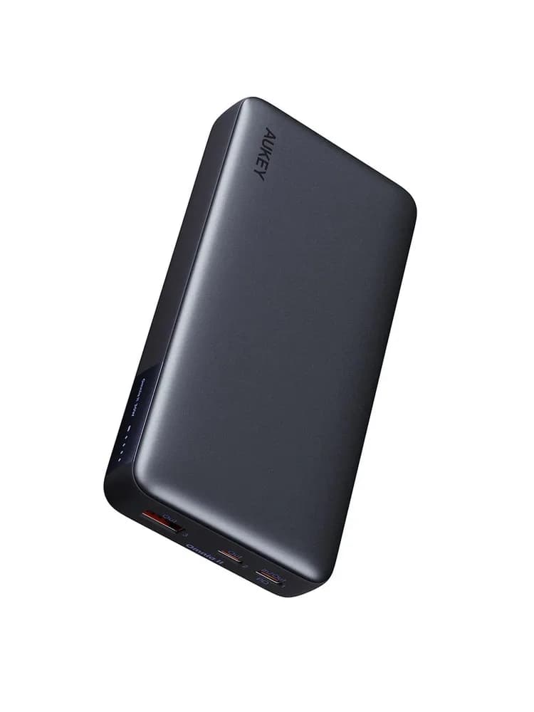 POWER BANK Aukey "PB-Y42" 20.000 mAh, 30W incarcare rapida 3-in-1, 2 x USB-C, 1 x USB-A, 378g, negru, "LLTSN1047247" - 689323786428