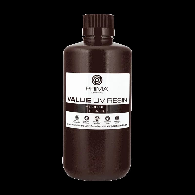 Rășină 3D PrimaCreator Value Tough UV (ABS Like) – 1 kg – Black — miniatură