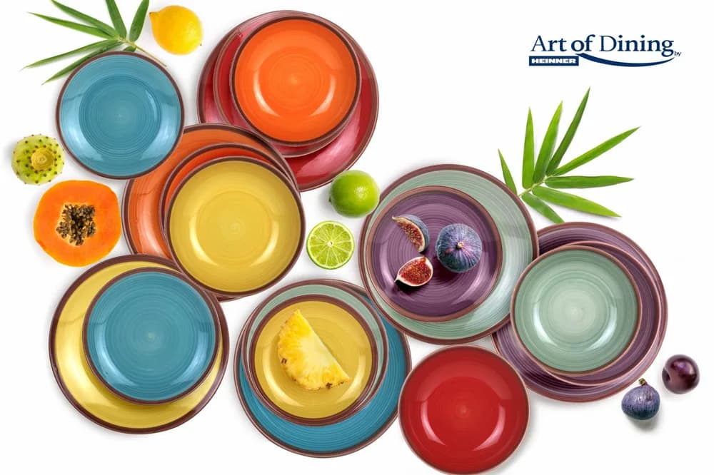 SERVICIU MASA CERAMICA 18PCS, AQUARELLE, ART OF DINING BY HEINNER — miniatură