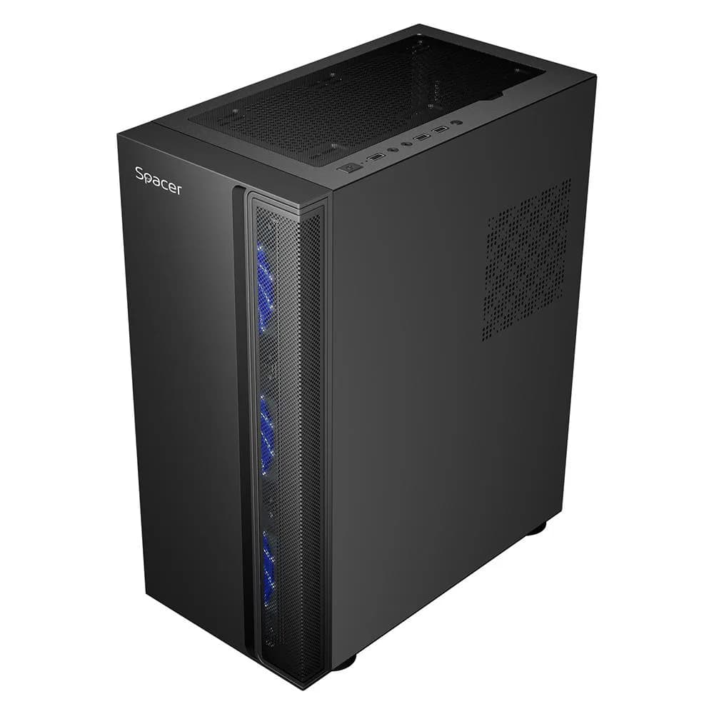 Carcasa SPACER ICE HERO, RGB, Mid Tower, Black — miniatură
