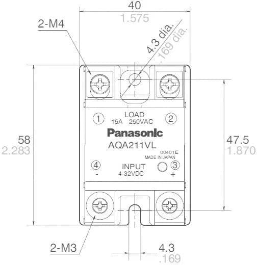 Accesoriu imprimantă 3D Panasonic AQA211VL SSR – 15 A – 250 V — miniatură