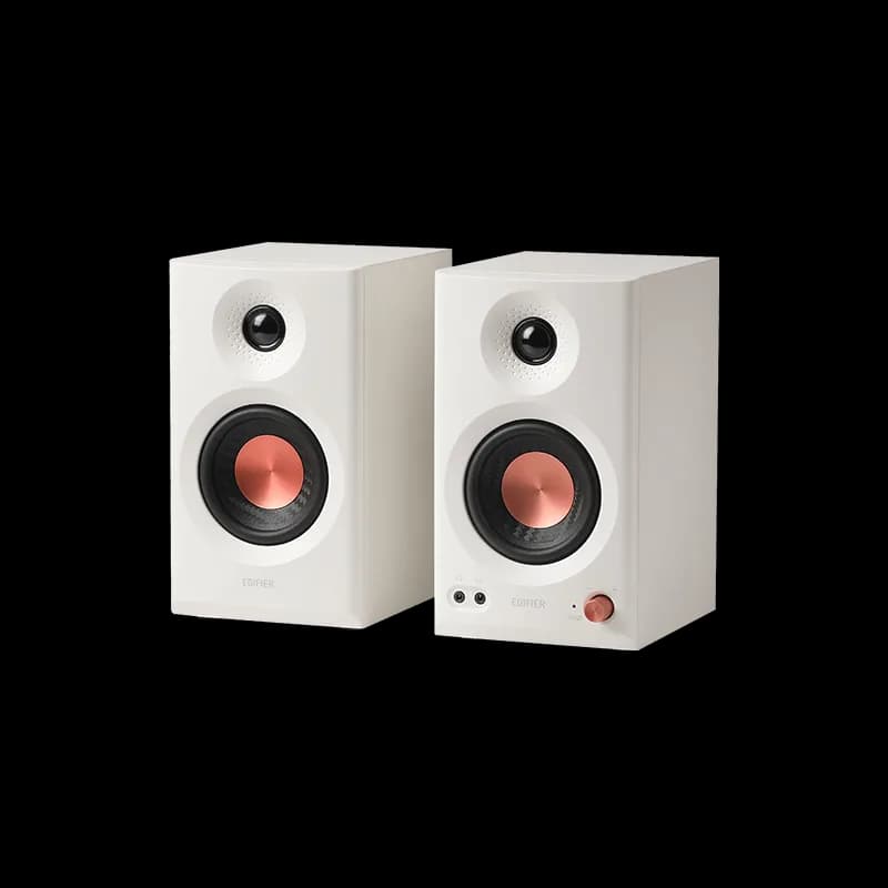 BOXE EDIFIER 2.0, RMS: 36W (2 x 18W), studio monitor, volum, bass, treble, intrare jack 6.35 TRS balanced, RCA, iesire casti, white, "MR3-W"