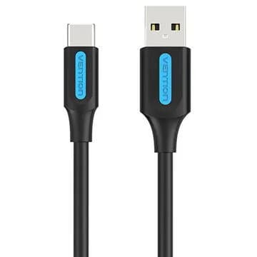 Cablu alimentare si date Vention, USB 2.0 (T) la USB Type-C (T), 3m rata transfer 480 Mbps, invelis PVC, negru, "COKBI" - 6922794748675