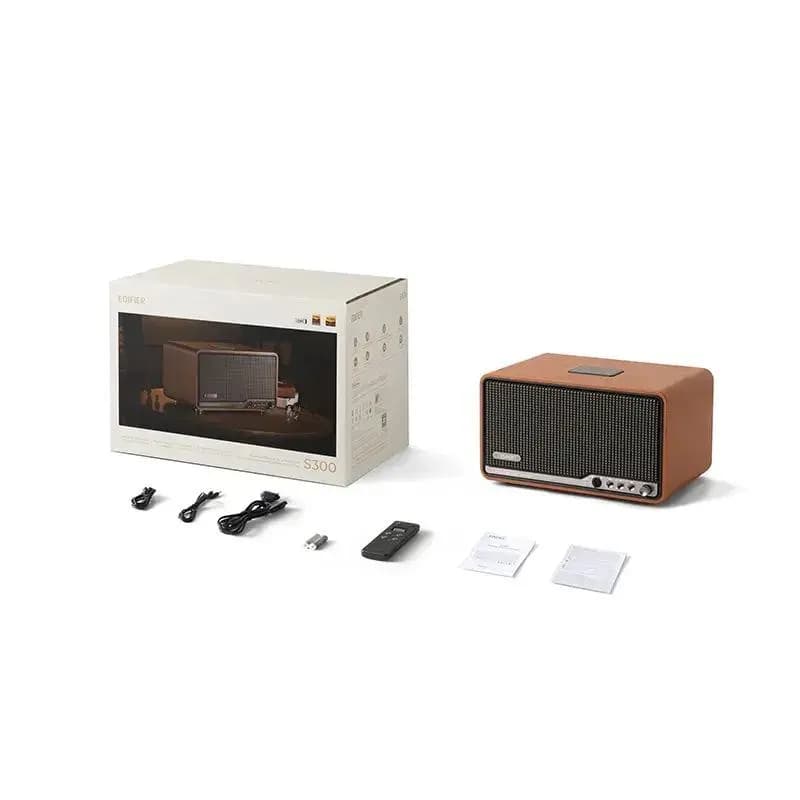 BOXE EDIFIER desktop bluetooth, RMS: 80W (2 x 15W, 1 x 50W), Bluetooth 5.4, AUX, Wi-Fi, USB-C, brown, "S300-BR" — miniatură