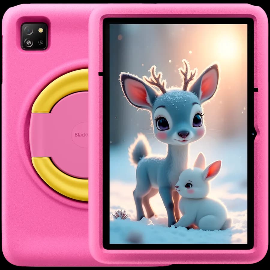 Blackview Tab 60 Pro Kids LTE 10.1-inch HD+ 800x1280 IPS 60Hz 4GB/128GB 5MP Front/8MP Back Cam 7700mAh NO Carger USB Type-C Android 15 SD card slot Rose Pink "BVTAB60PRO_KIDS-PK_EU"