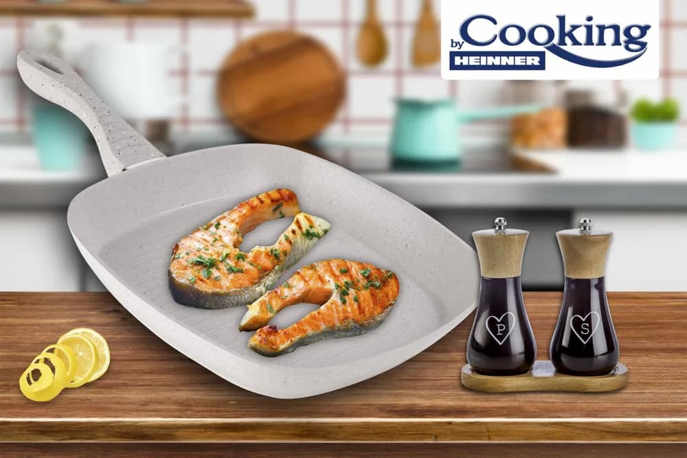 TIGAIE GRILL ALUMINIU+CAPAC 28x4 CM, MOZAIK, COOKING BY HEINNER — miniatură