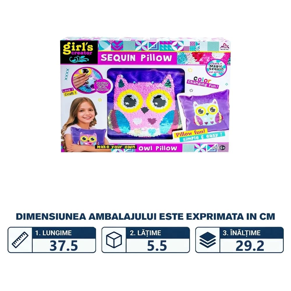 Perna cu paiete reversibile, Bufnita — miniatură