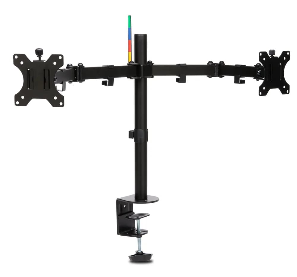 SUPORT de birou KENSINGTON, pt 2 TV/monitor plat, diag. max 32 inch, rotatie, inclinare, pivotare, orizontala, verticala, totala, max 8 Kg, "K55409WW" — miniatură