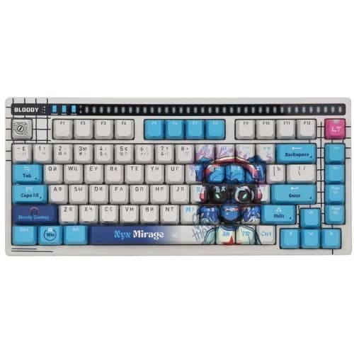 Tastatura gaming Bloody "AT75" Alpha Optical Switch Mechanical Keyboard USB Nyx Mirage, US Layout "AT75 Nyx Mirage" 4711421 002158 — miniatură