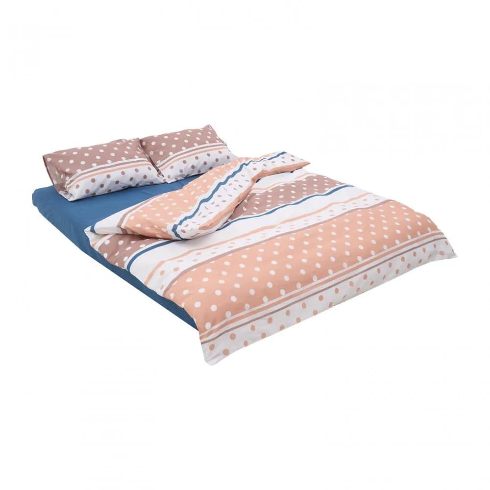 Lenjerie dubla 100% bumbac 4 piese, Polka — miniatură