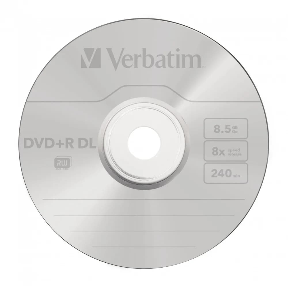DVD+R VERBATIM 8.5GB, 240min, viteza 8x, 50 buc, Double Layer, spindle, "Matt Silver" "43758" — miniatură