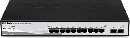 SWITCH PoE D-LINK Smart 8 porturi Gigabit (8 PoE) + 2 porturi SFP, IEEE 802.3af/at, carcasa metalica, "DGS-1210-10P" — miniatură
