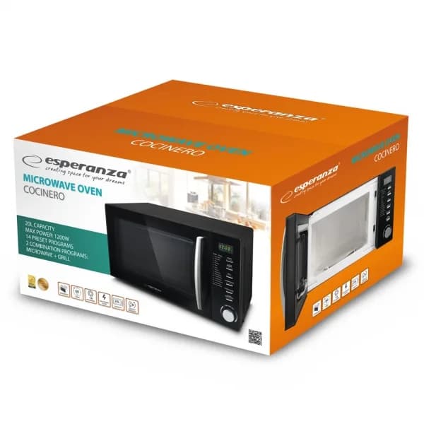 Cuptor cu microunde Esperanza Cocinero EKO010 700W 20l Negru "EKO010" — miniatură