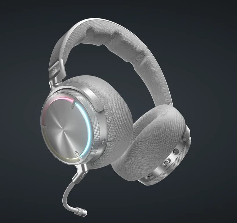 Casti Gaming Head-band Corsair VIRTUOSO MAX WIRELESS, Wireless, noise-canceling, Argintiu — miniatură
