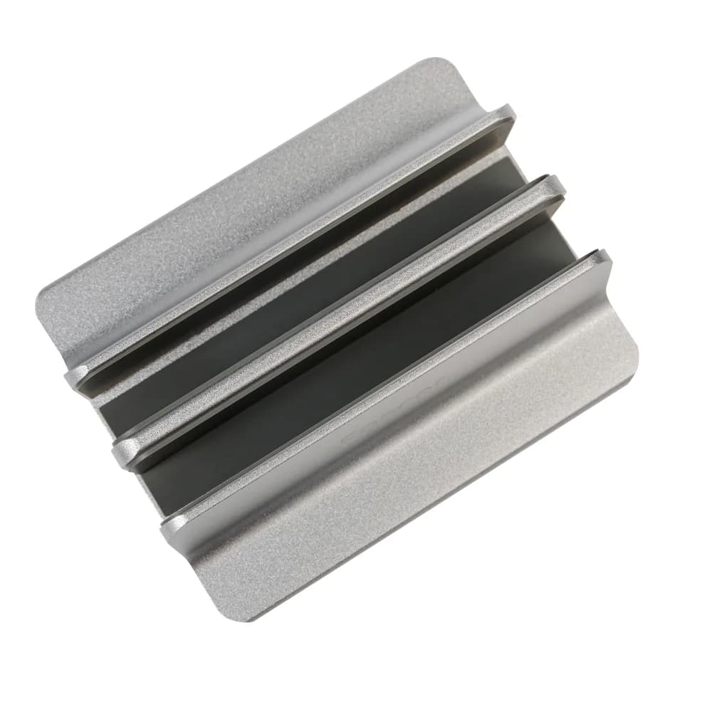 STAND SPACER vertical, notebook 14/17", dublu, protectie impotriva zgarieturilor, latime ajustabila, argintiu, aluminiu sablat, "SPS-Vertical" — miniatură