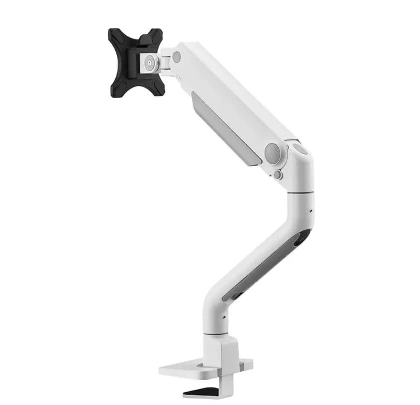 Brat monitor Neomounts DS70S-950WH1; pentru display-uri cu diagonale 17"-49", sistem de prindere VESA 75x75~100x100, greutate maxima suportata 18kg, full motion, tilt 90°, swivel 90°, rotate 180°, distanta fata de perete 119-656mm; gas spring; culoare alb. — miniatură