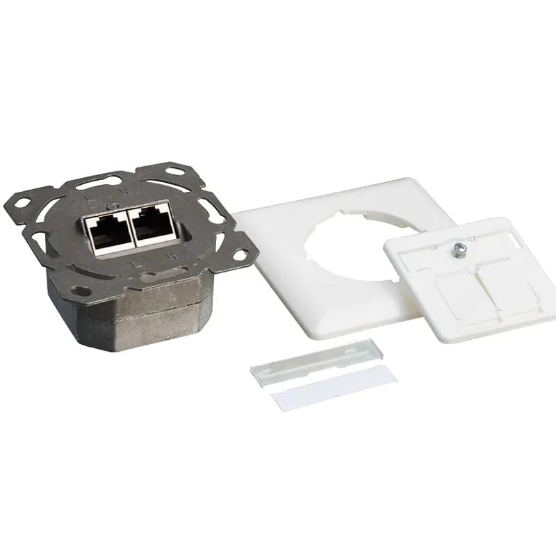 PRIZA RJ-45 aplicabila cu 2 iesiri | PRIZA RJ-45 incastrabila cu 2 iesiri LOGILINK pt. cablu FTP, Cat6, Krone (LSA) x 2 | RJ-45 (M) x 2, ecranat, plastic cu metal, 1 buc, "NP0039A" — miniatură