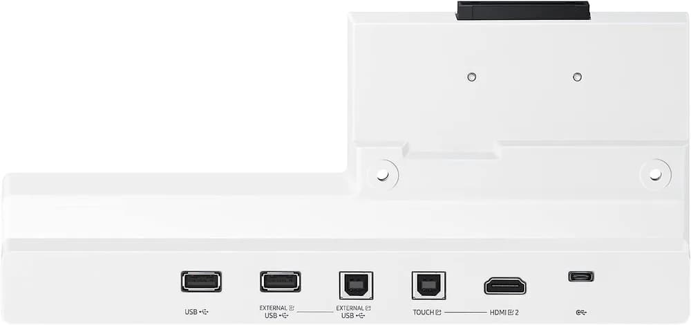 Tray conectivitate pentru display interactiv SAMSUNG Flip Pro 55"/65"; USB-C, USB-In, USB-External, Touch-Out, HDMI-In; aduce mufele din spate in fata pentru convenienta.