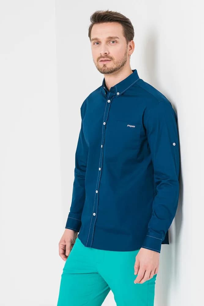 CAMASA CASUAL BARBATI LIGHT NAVY S — miniatură