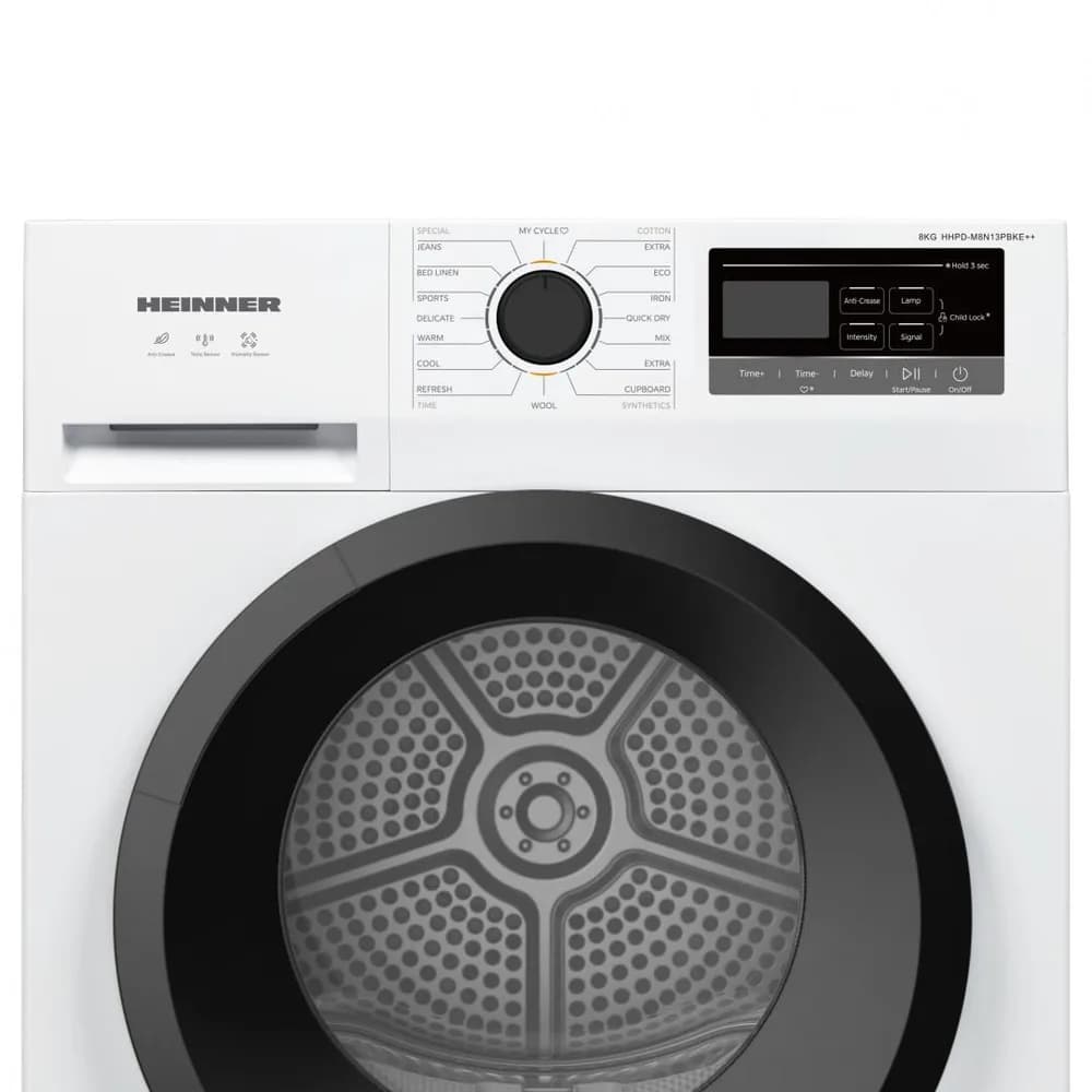 Uscator de rufe HEINNER HHPD-M8N13PBKE++, 8 kg, Clasa: E, Alb — miniatură