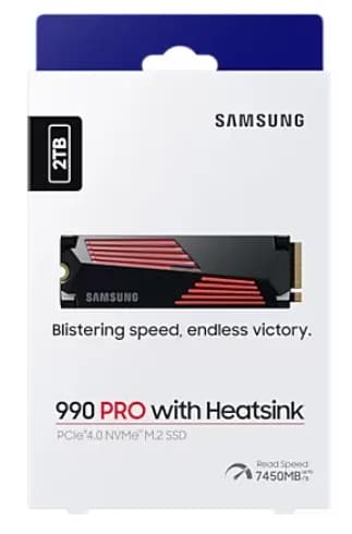 SSD Samsung PCIE G4 M.2 NVME 2TB W/HS/990 PRO "MZ-V9P2T0GW" — miniatură