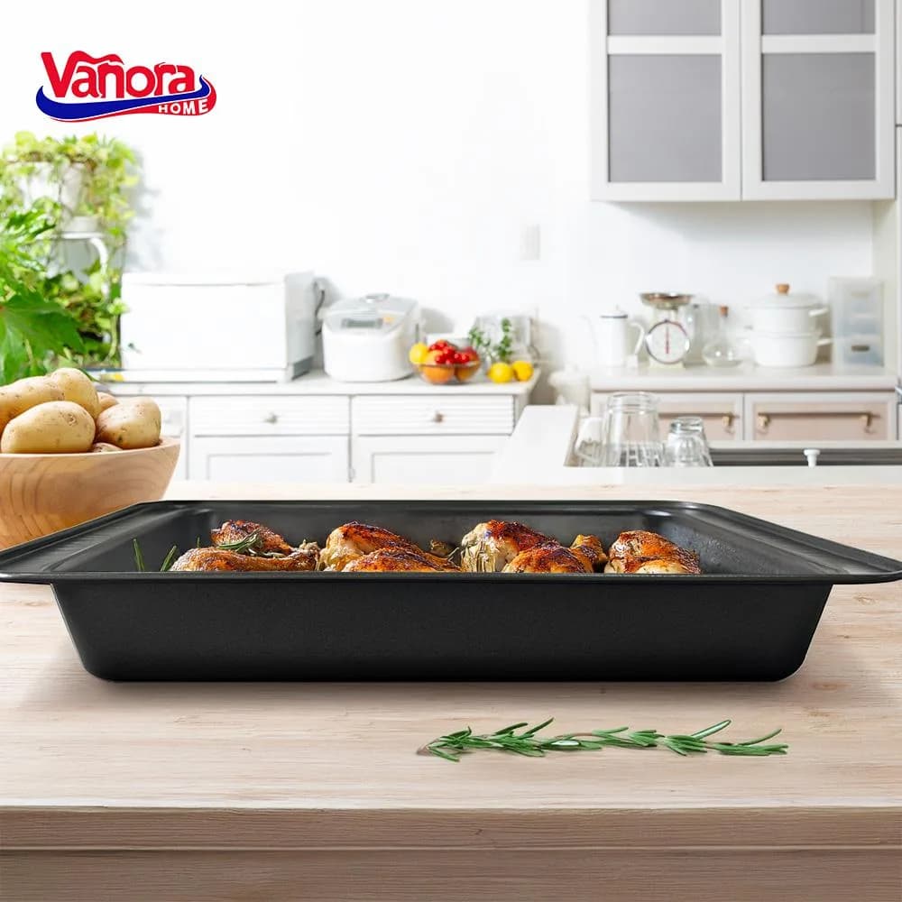 TAVA CUPTOR TEFLON 37X26X5 CM, EASY BAKE, VANORA HOME — miniatură