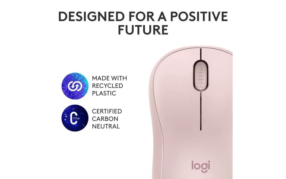 Mouse Wireless Logitech MK240 Silent Wireless, 1000 dpi, Roz — miniatură