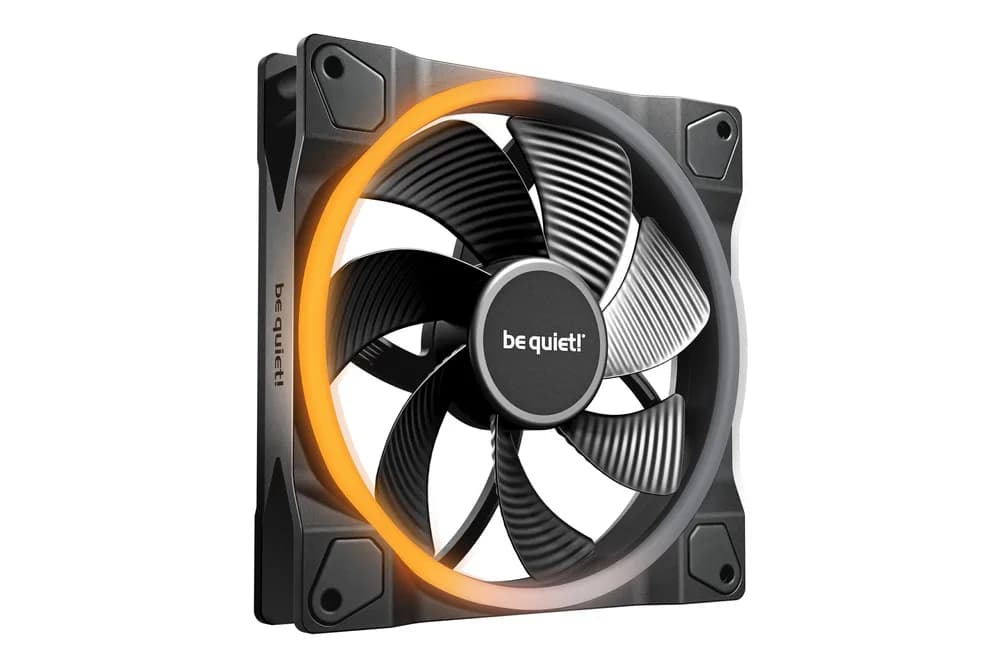 Ventilator be quiet! #LIGHT WINGS" 140mm, 1300 rpm, rifle bearing, PWM, reversibil, negru, "BL134" — miniatură