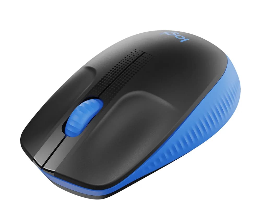 MOUSE LOGITECH, "M190", PC sau NB, wireless, 2.4GHz, optic, 1000 dpi, butoane/scroll 3/1, negru / albastru, 45507171 "910-005907" — miniatură