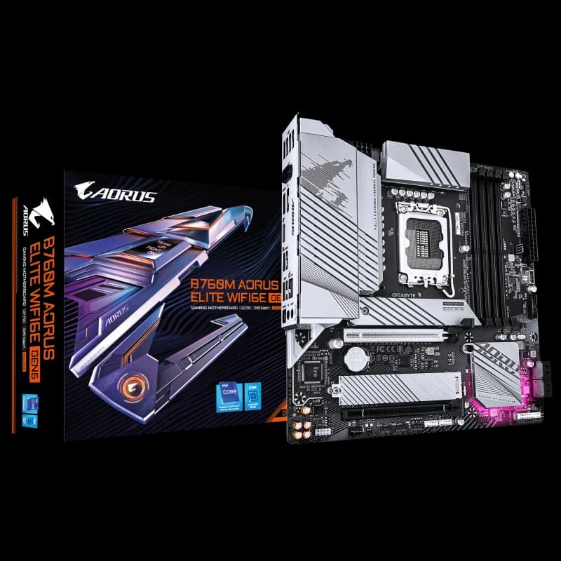 Placa de baza Gigabyte B760M AORUS ELITE WIFI6E GEN5, Socket 1700, DDR5, Micro-ATX