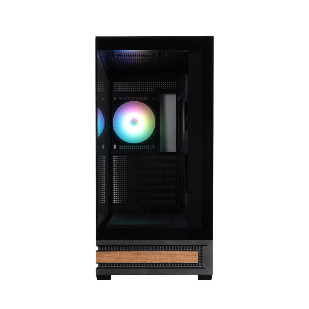 CARCASA Zalman "P40 NAMU", middle tower, gaming, fara sursa, suporta 10xfan, 4xfan inclus, PSU shroud, afisaj electronic, USB Type-C x 1, USB 3.1 gen1 x 2, audio+mic, 7 sloturi expansiune, negru, "P40 NAMU Black" — miniatură