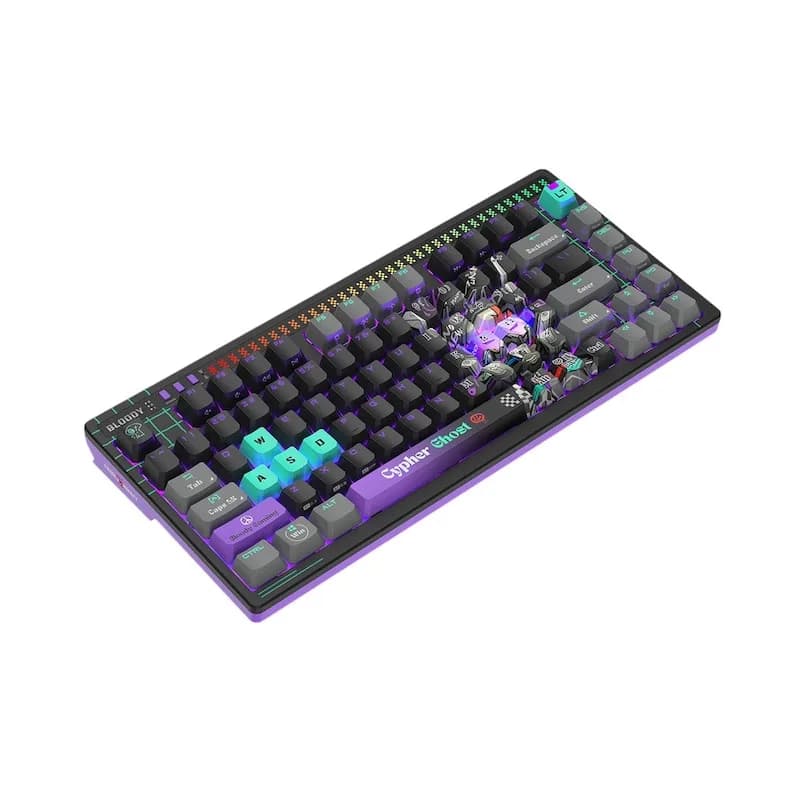Tastatura gaming Bloody "AT75" Alpha Optical Switch Mechanical Keyboard USB Cypher Ghost, US Layout "AT75 Cypher Ghost" 4711421 001830 — miniatură