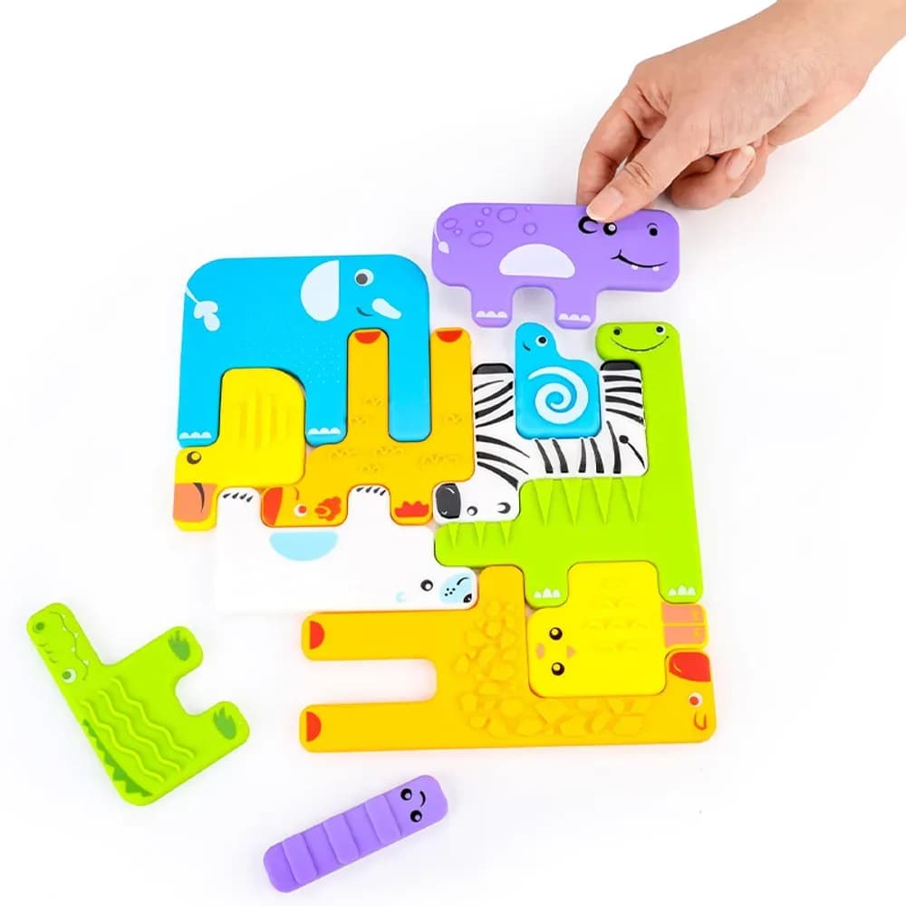 Puzzle cu Animale Texturat — miniatură