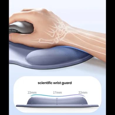 MousePAD Ugreen, "LP668" cauciuc si material textil, suport incheietura cu gel, 220 x 245 x 5 mm, gri, "25244" - 6941876222445 — miniatură