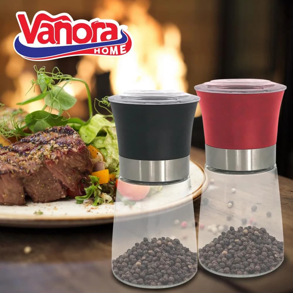 SET DOUA RASNITE CERAMICE SARE&PIPER 13.5CM, ROSU/NEGRU, VANORA HOME — miniatură