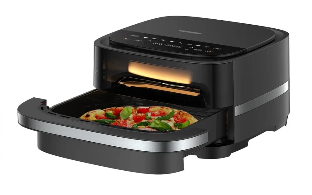 FRITEUZĂ CU AER CALD ȘI CUPTOR PIZZA 2 ÎN 1 HEINNER Pizza EasyFry HPAF-B4DC22BK — miniatură