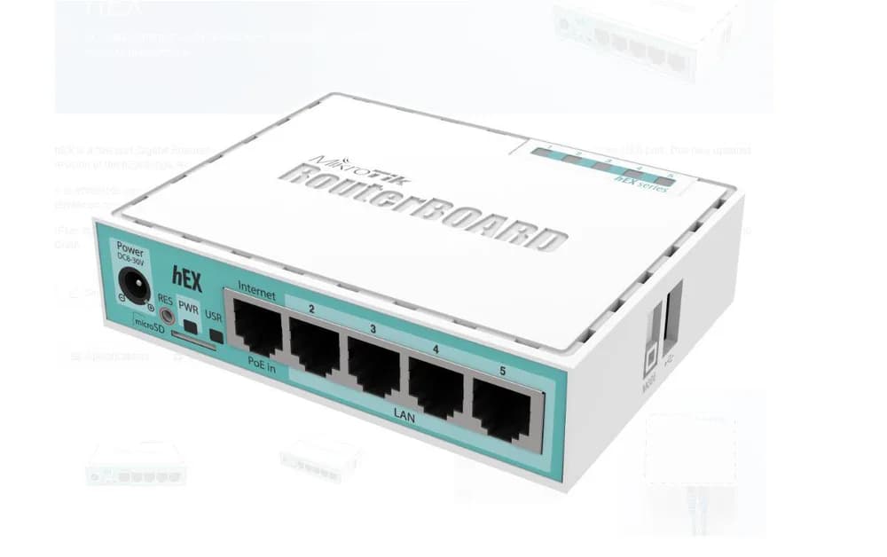 MIKROTIK 5-PORT GIGABIT ETHERNET ROUTER, RB750GR3, 5*10/100/1000Ethernet ports, CPU nominal frequency: 880 MHz, 2* CPU corecount, 4*CPU Threads count, Size of RAM: 256 MB, 5W — miniatură