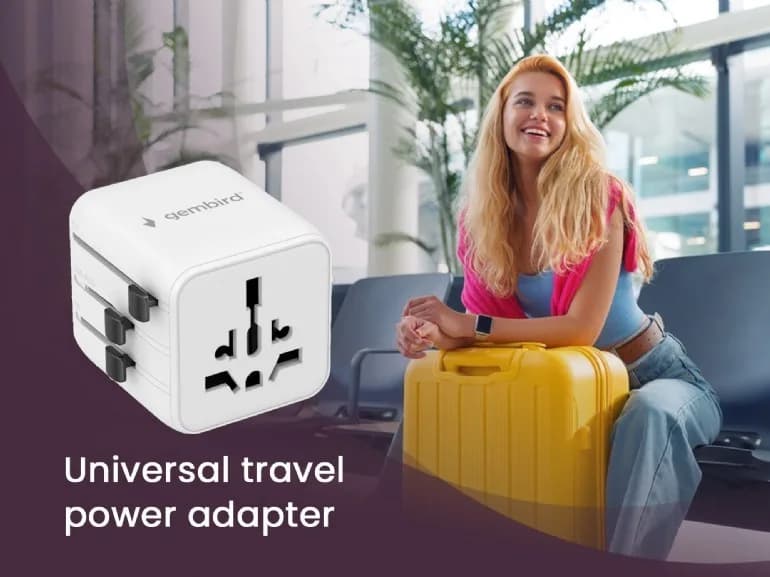 ADAPTOR GEMBIRD, universal, conectori: US/UK/EU/AU, siguranta 10A, max. 2500W, alb, "TPA-INT-01-W" — miniatură