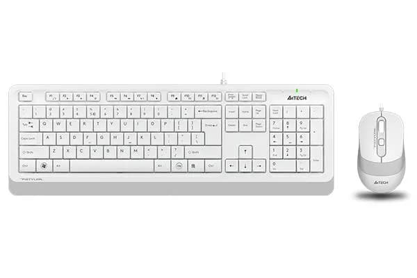 Kit Wired tastatura si mouse A4TECH Fstyler FM10+FK10, Alb