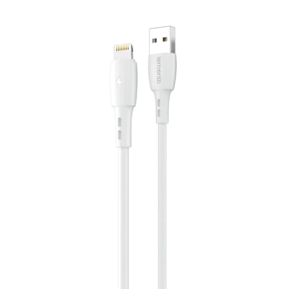 Cablu Wind Lemontti USB-A la tip Lightning, lungime 0.5m, alb