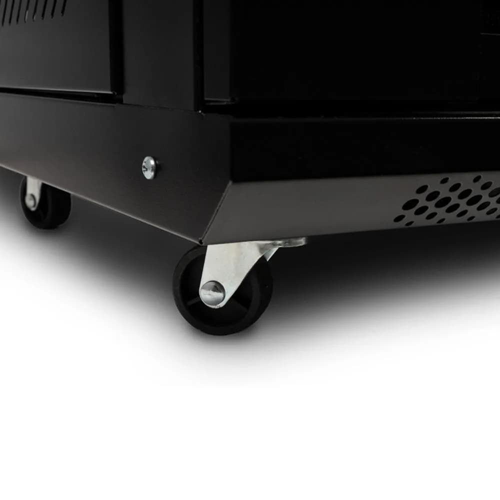 CABINET 19″ SPACER 12U 500x400mm, fixare pe perete, Flatpack (dezasamblat), Black, usa sticla cu blocare, panouri detasabile, otel 1mm, sarcina maxima 25Kg — miniatură