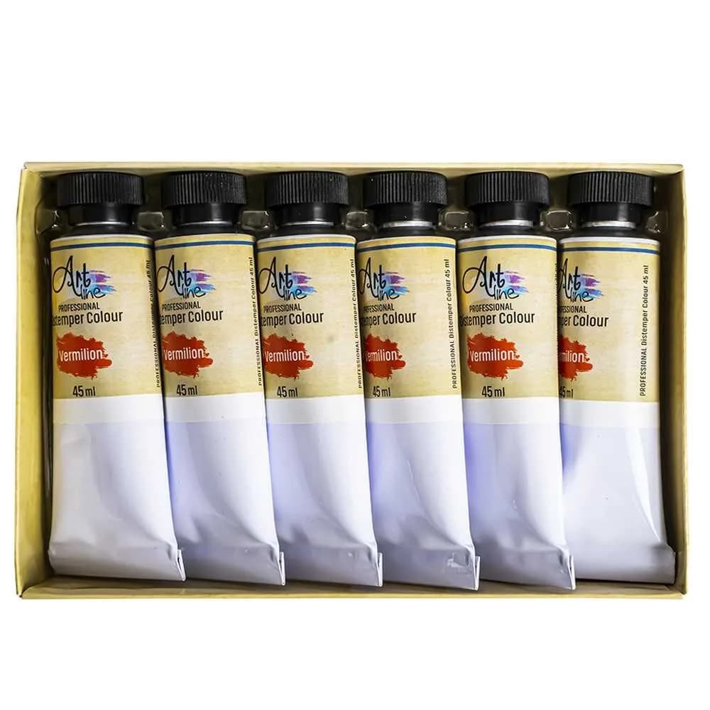 Tempera Art, ROSU, 45ml, 6 buc/set - ARTLINE — miniatură