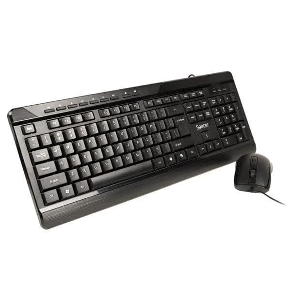 Kit Wired tastatura si mouse SPACER SPOK-WD-02, taste numerice, Negru