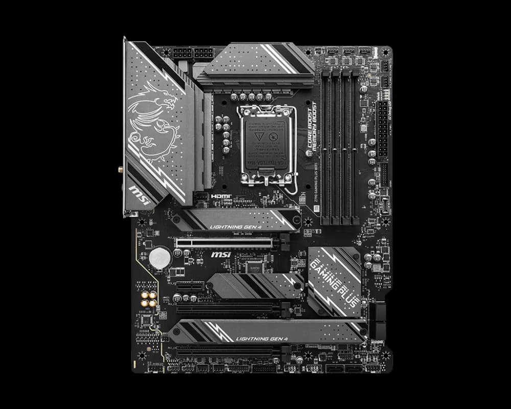 MSI Z790 GAMING PLUS WIFI , LGA 1700, INTEL Z790, 4xDDR5, DDR4 up to 7200+(OC)MHz, 3.0 x16 slot, 4x M.2 slots, 1x USB 3.2 Gen 2 (Type-C), 4x USB 3.2 Gen 1, 1x HDMI, ATX, 3y "Z790_GAMING_PLUS_WIFI" — miniatură